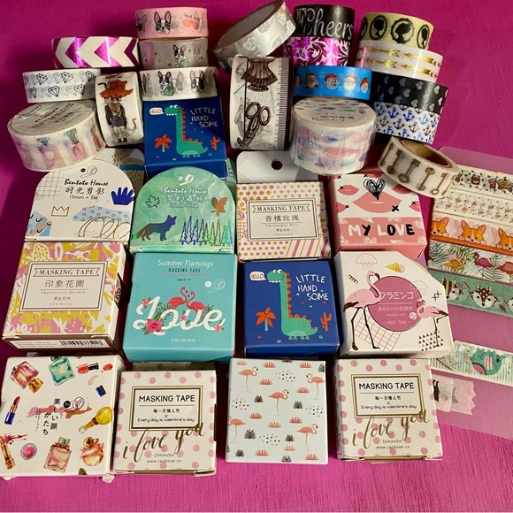 Washi Tape Lot, Set Of 31 Different Washi Tape Rolls, Scrapbooking Crafting Tape - Picture 2 of 10